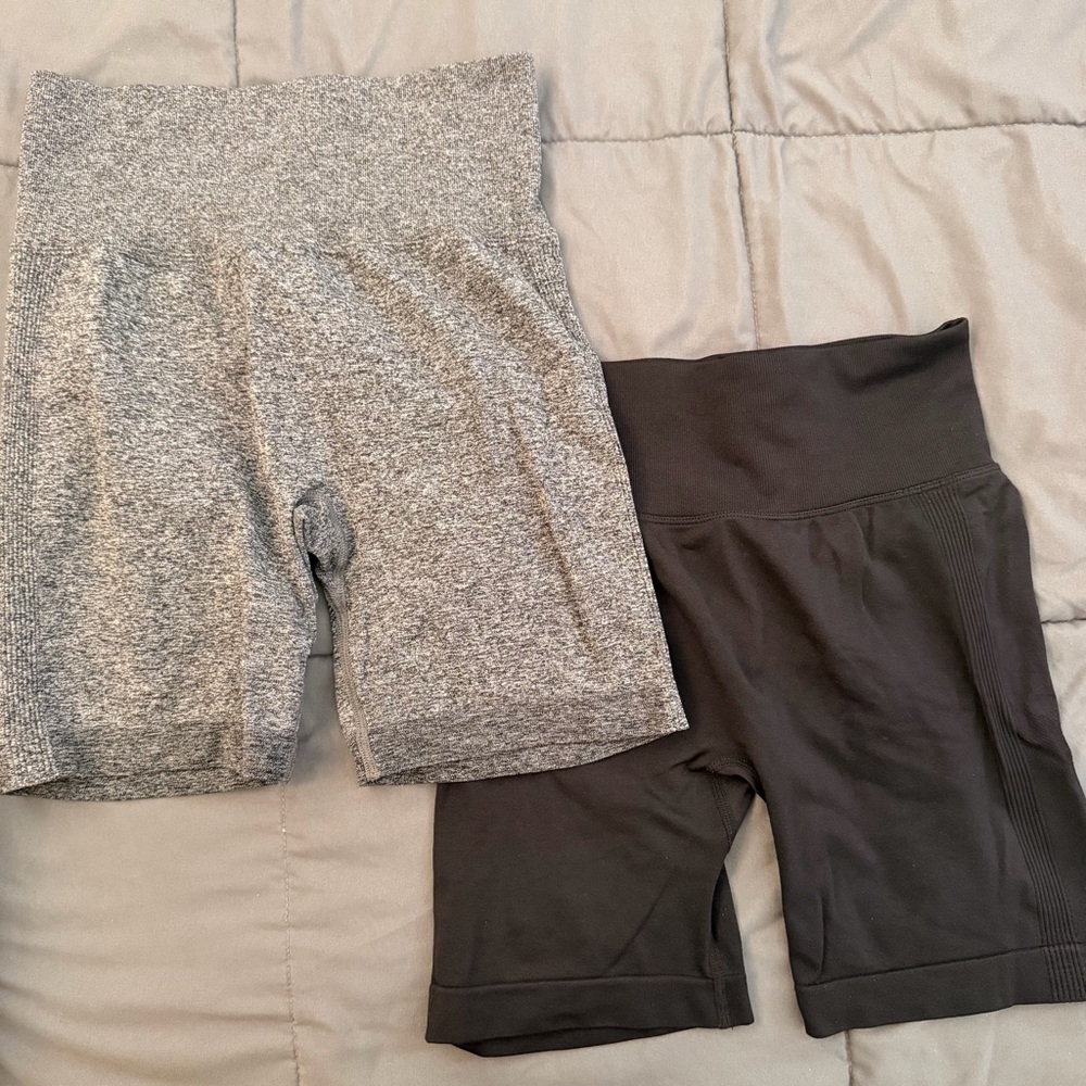 Gray and Black Shorts Set